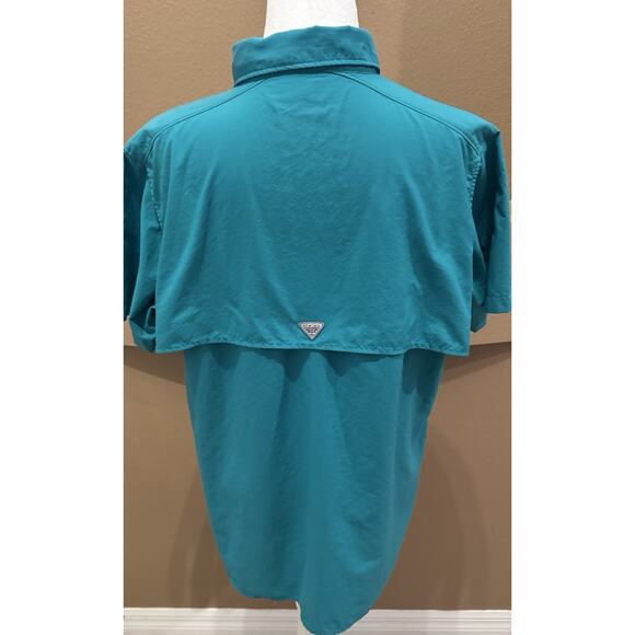 Columbia PFG Shirt Women's Teal Green Short Sleeve Vented Fishing Hiking Size L - Picture 6 of 10